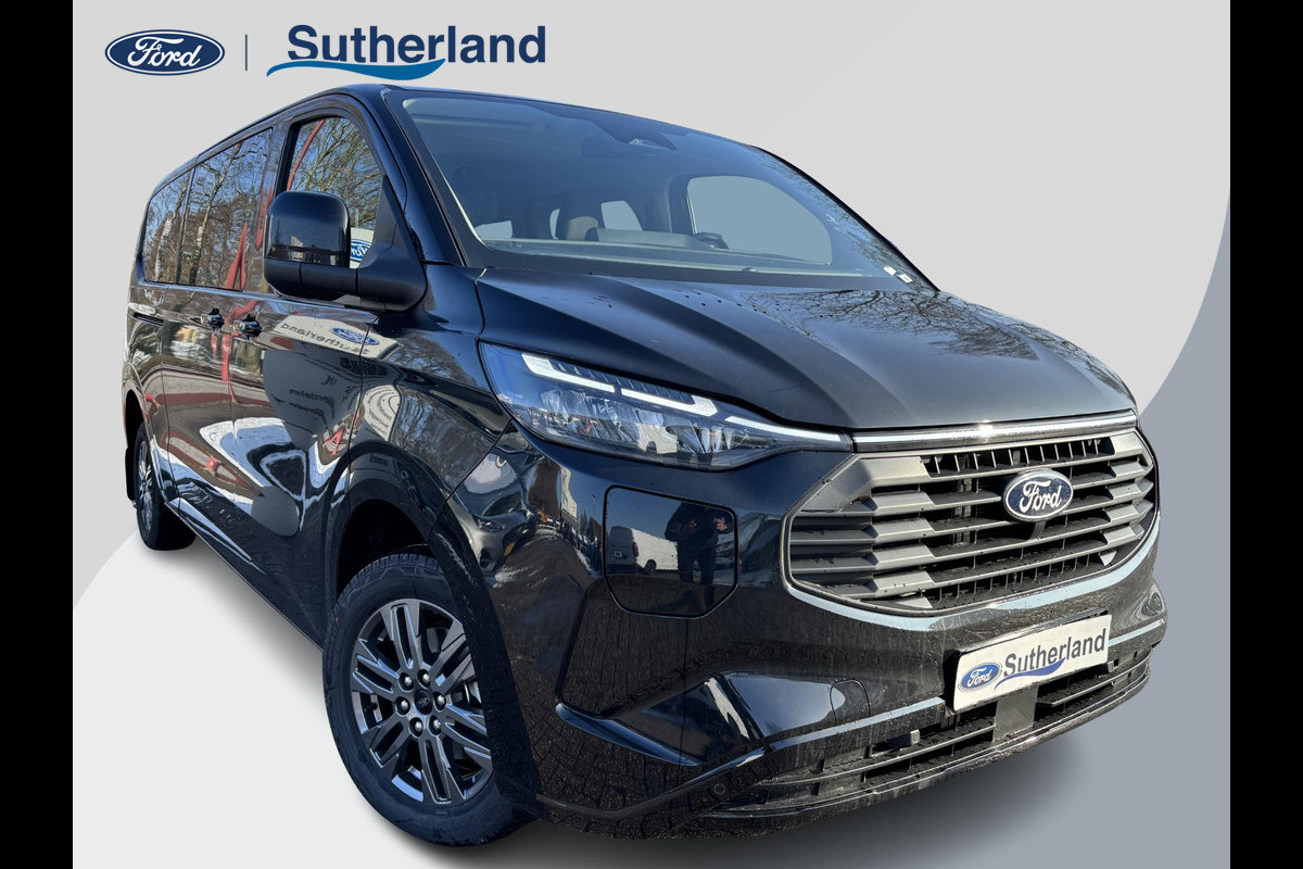 Ford Transit Custom 340 2.5 PHEV L2H1 Limited SCI | 233pk | Kombi | Incl. BTW/BPM | Dubbele zijschuifdeur | Privacy Glass | Inklapbare trekhaak | 17 inch lichtmetalen velgen | Driver Assistance Pack Premium | Verwarmbaar stuurwiel