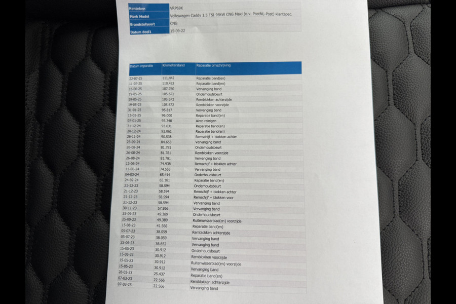 Volkswagen Caddy Cargo Maxi 1.5 TGI 131PK EURO 6 Benzine/CNG Leer/CarPlay/Cruise control