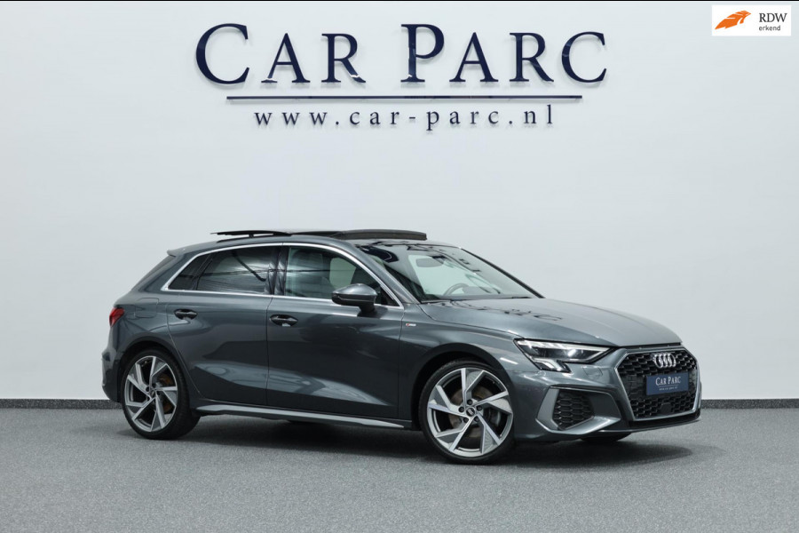 Audi A3 Sportback 35 TFSI S edition S-LINE/LED/VIRTUAL/PANO/HALF LEDER+S.VERWARMING/LMV/CAM/LINE/ACC/ECC/12 MDN GARANTIE!