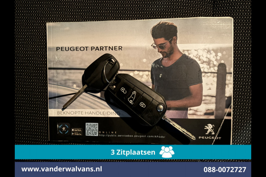 Peugeot Partner 1.5 BlueHDI 102pk L2H1 Euro6 Airco | 3-Zits | Apple Carplay | Camera | Cruisecontrol | Trekhaak Android Auto, Parkeersensoren, Bijrijdersbank