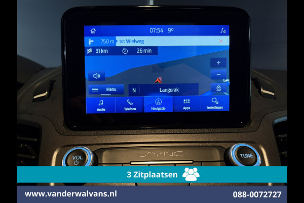 Ford Transit Connect 1.5 EcoBlue 100pk L2H1 Euro6 Airco | 3-Zits | Camera | Navigatie | Verwarmde voorruit Parkeersensoren, Bijrijdersbank