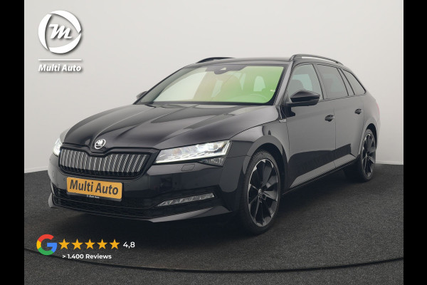 Škoda Superb Combi 1.4 TSI iV Sportline Business PHEV 218pk Dealer O.H | Trekhaak af Fabriek | Adaptive Cruise | 360 Camera | Alcantara Sportstoelen Memory & Verwarmd | 19"L.M | Keyless | Crystal LED | Plug In Hybrid |