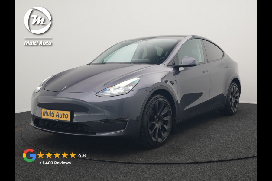 Tesla Model Y Long Range AWD 75 kWh 441pk SOH 92,3% | Full Self-Driving Capability | Panodak | Adaptive Cruise | Lederen Sportstoelen Memory & Verwarmd | Camera | Navigatie |