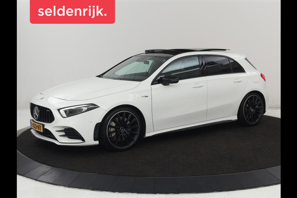 Mercedes-Benz A-Klasse AMG 35 4Matic Night | Panoramadak | Carplay | Widescreen | Stoelverwarming | Burmester | 360 camera | Sfeerverlichting | Leder/Alcantara | Navigatie
