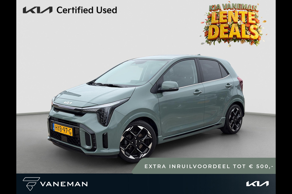 Kia Picanto 1.0 DPI GT-Line | Tot € 500,- extra inruil tijdens dit Paasweekend! | Open Dak | LED | Leder | PDC | Navi | Clima | Stoel & Stuurverwarming |
