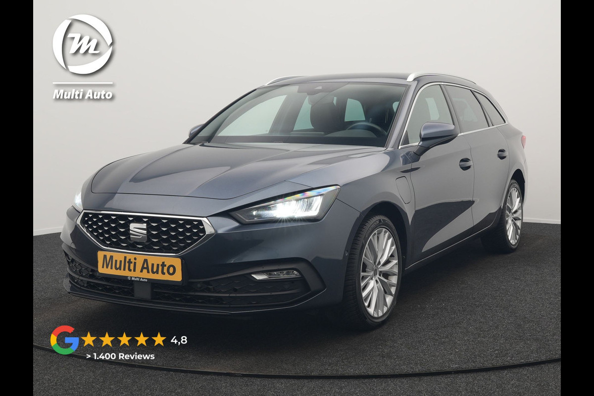 Seat Leon Sportstourer 1.4 TSI eHybrid Xcellence PHEV 204pk Dealer O.H. | Trekhaak Af Fabriek | Camera | Sportstoelen & Stuur Verwarmd | Keyless | Virtual | Navigatie | DAB | Plug In Hybrid |