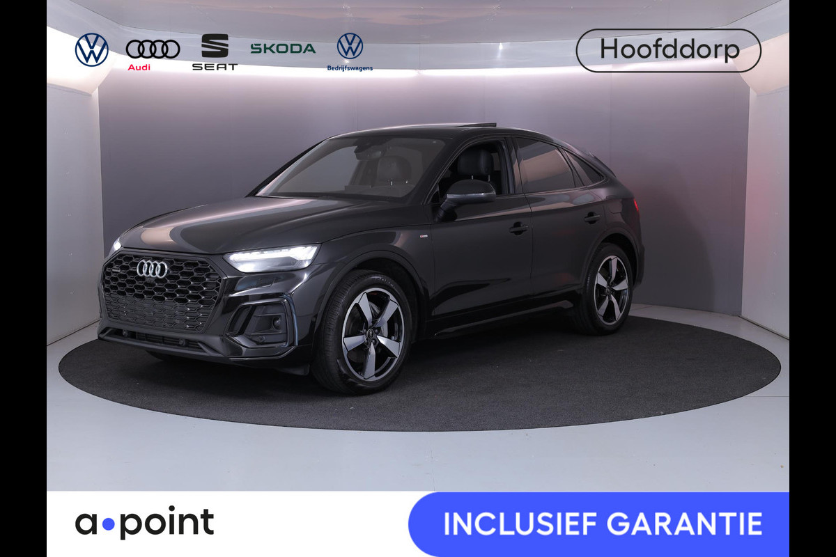 Audi Q5 Sportback 55 TFSI e S edition Competition 367pk | Panoramadak | Verlengde garantie | Navigatie | Parkeersensoren (Park assist) | Rondomzicht camera | Lederen bekleding | S-Line |