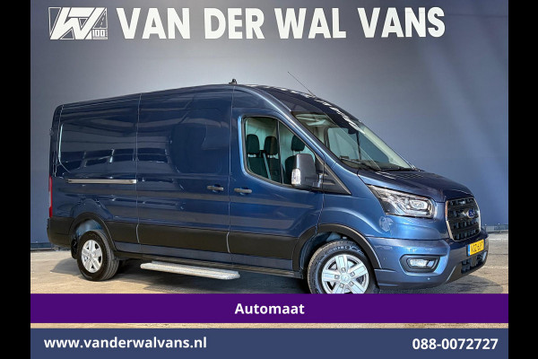 Ford Transit 2.0 TDCI 185pk Automaat L3H2 Euro6 Airco | Xenon | Camera | Navigatie | Apple Carplay | Cruisecontrol | LED Android Auto, Verwarmde voorruit, Stoelverwarming, LM velgen, Elektrisch verstelbare bestuurdersstoel, Parkeersensoren, Bijrijdersbank