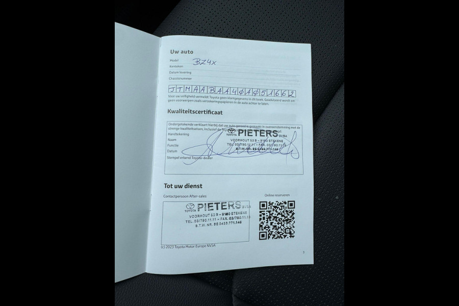 Toyota Bz4x Premium 71 kWh VAN: 39.900,- VOOR: 36.877,- UW LENTEVOORDEEL: 3.023,- | MEGA VOLLE AUTO | 10 jaar TOYOTA GARANTIE | TREKHAAK