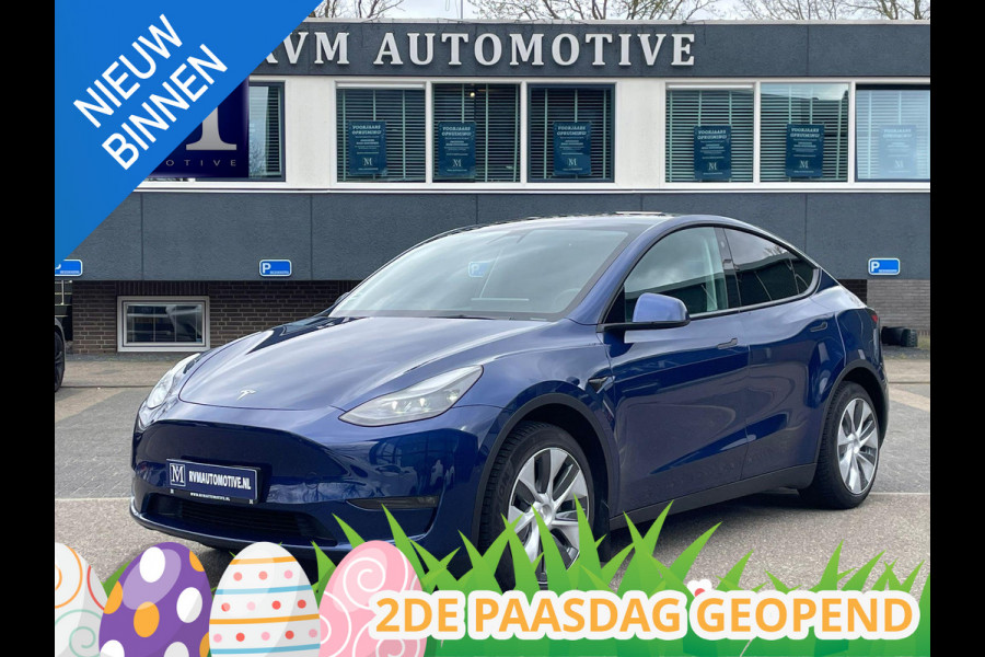 Tesla Model Y Long Range AWD 75 kWh VAN: 34.900,- VOOR: 32.877,- UW LENTEVOORDEEL: 3.023,- | RIJKLAARPRIJS INCL. 12MND BOVAG | TREKHAAK | SOH 95% |