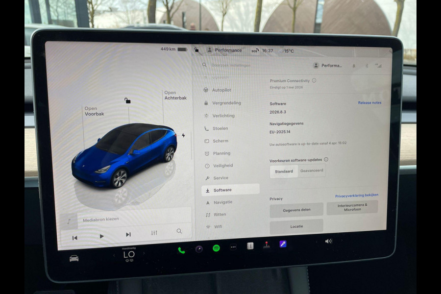 Tesla Model Y Long Range AWD 75 kWh VAN: 34.900,- VOOR: 32.877,- UW LENTEVOORDEEL: 3.023,- | RIJKLAARPRIJS INCL. 12MND BOVAG | TREKHAAK | SOH 95% |