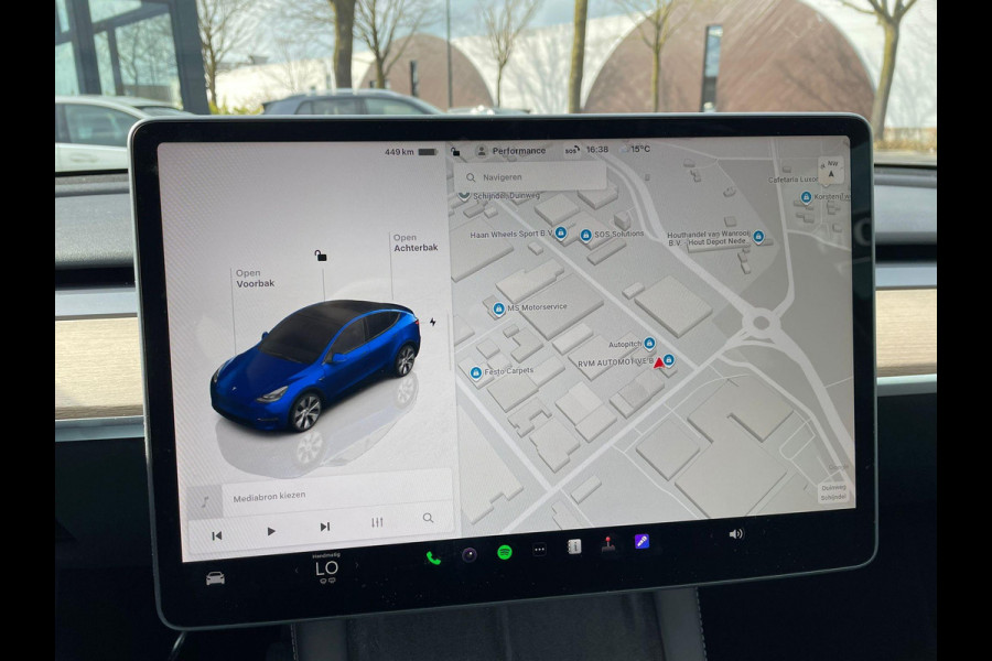 Tesla Model Y Long Range AWD 75 kWh VAN: 34.900,- VOOR: 32.877,- UW LENTEVOORDEEL: 3.023,- | RIJKLAARPRIJS INCL. 12MND BOVAG | TREKHAAK | SOH 95% |