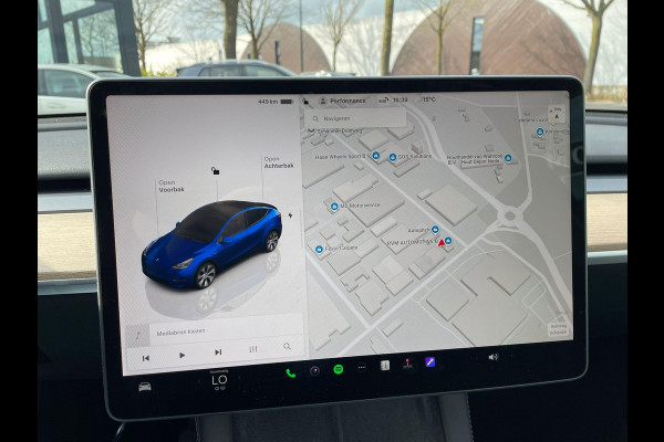 Tesla Model Y Long Range AWD 75 kWh VAN: 34.900,- VOOR: 32.877,- UW LENTEVOORDEEL: 3.023,- | RIJKLAARPRIJS INCL. 12MND BOVAG | TREKHAAK | SOH 95% |