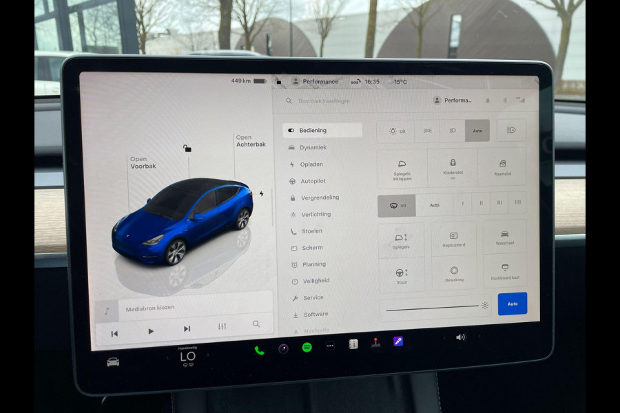 Tesla Model Y Long Range AWD 75 kWh VAN: 34.900,- VOOR: 32.877,- UW LENTEVOORDEEL: 3.023,- | RIJKLAARPRIJS INCL. 12MND BOVAG | TREKHAAK | SOH 95% |