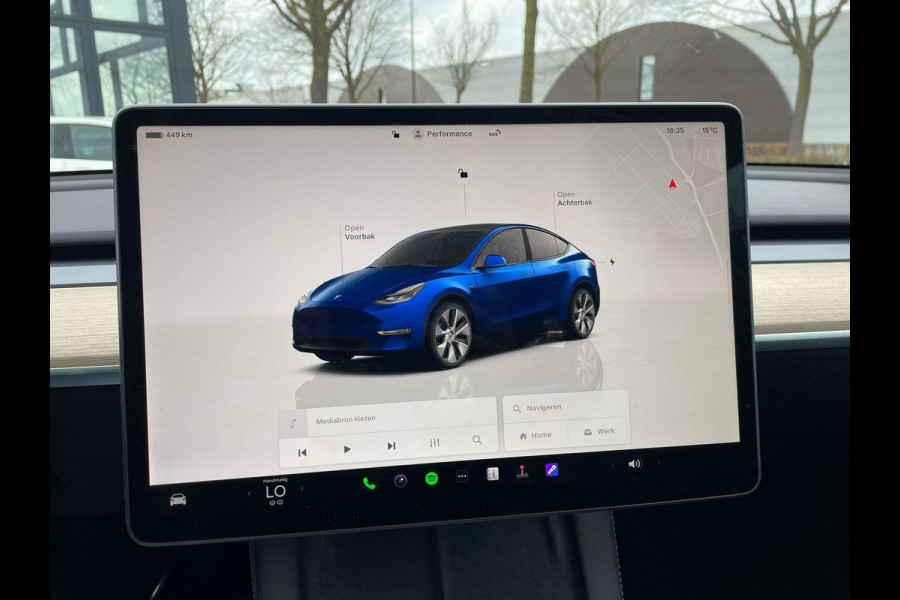 Tesla Model Y Long Range AWD 75 kWh VAN: 34.900,- VOOR: 32.877,- UW LENTEVOORDEEL: 3.023,- | RIJKLAARPRIJS INCL. 12MND BOVAG | TREKHAAK | SOH 95% |
