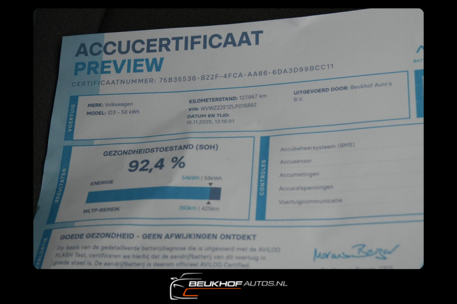 Volkswagen ID.3 First Plus 58 kWh Soh92% Adap Cruise Carplay