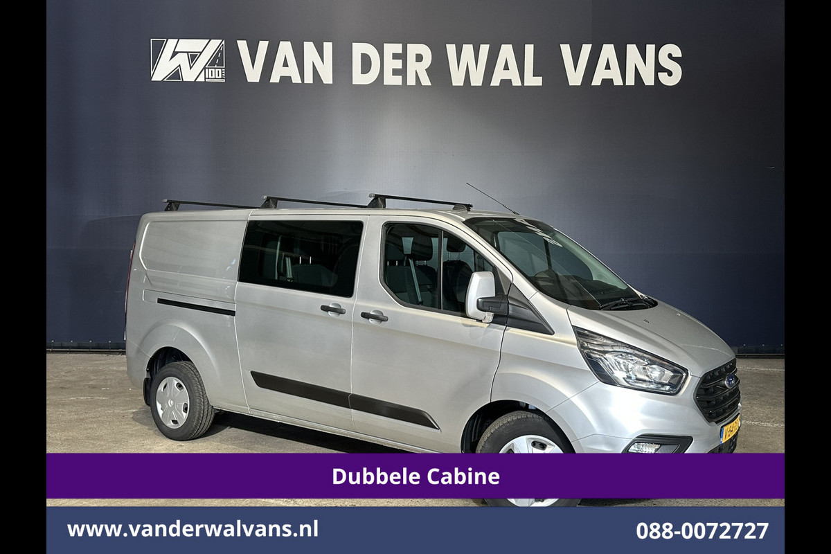 Ford Transit Custom 2.0 TDCI 131pk L2H1 Dubbele Cabine Euro6 Airco | 6-Zits | LED | Cruisecontrol | Verwarmde voorruit Parkeersensoren, Dakdragers, 2800kg trekvermogen