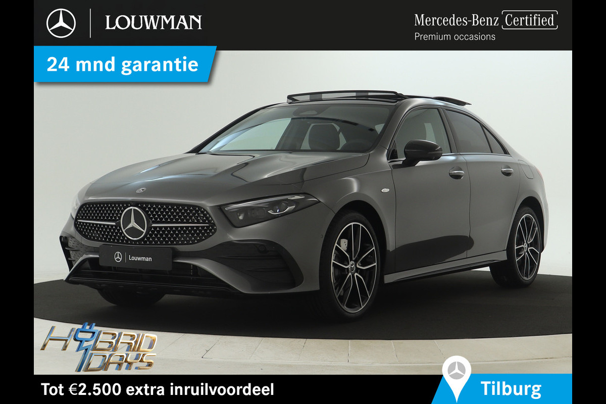 Mercedes-Benz A-Klasse 250 e Business Solution AMG | AMG Line Plus pakket | Trekhaak | Nightpakket  | 360°-camera | Dodehoekassistent | Antidiefstalpakket  | Inclusief 24 maanden Mercedes-Benz Certified garantie voor Europa.