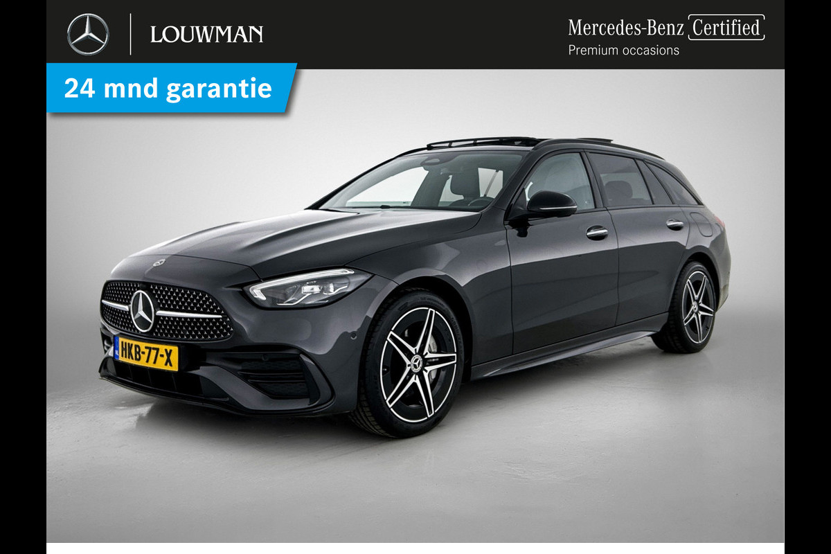 Mercedes-Benz C-Klasse Estate 300 e Star Edition LIMITED AMG | Night Pakket | Panorama Schuif-Kanteldak | Distronic | Apple CarPlay | Sfeerverlichting | Memory voorstoelen. Inclusief 24 maanden Mercedes-Benz Certified garantie voor Europa.