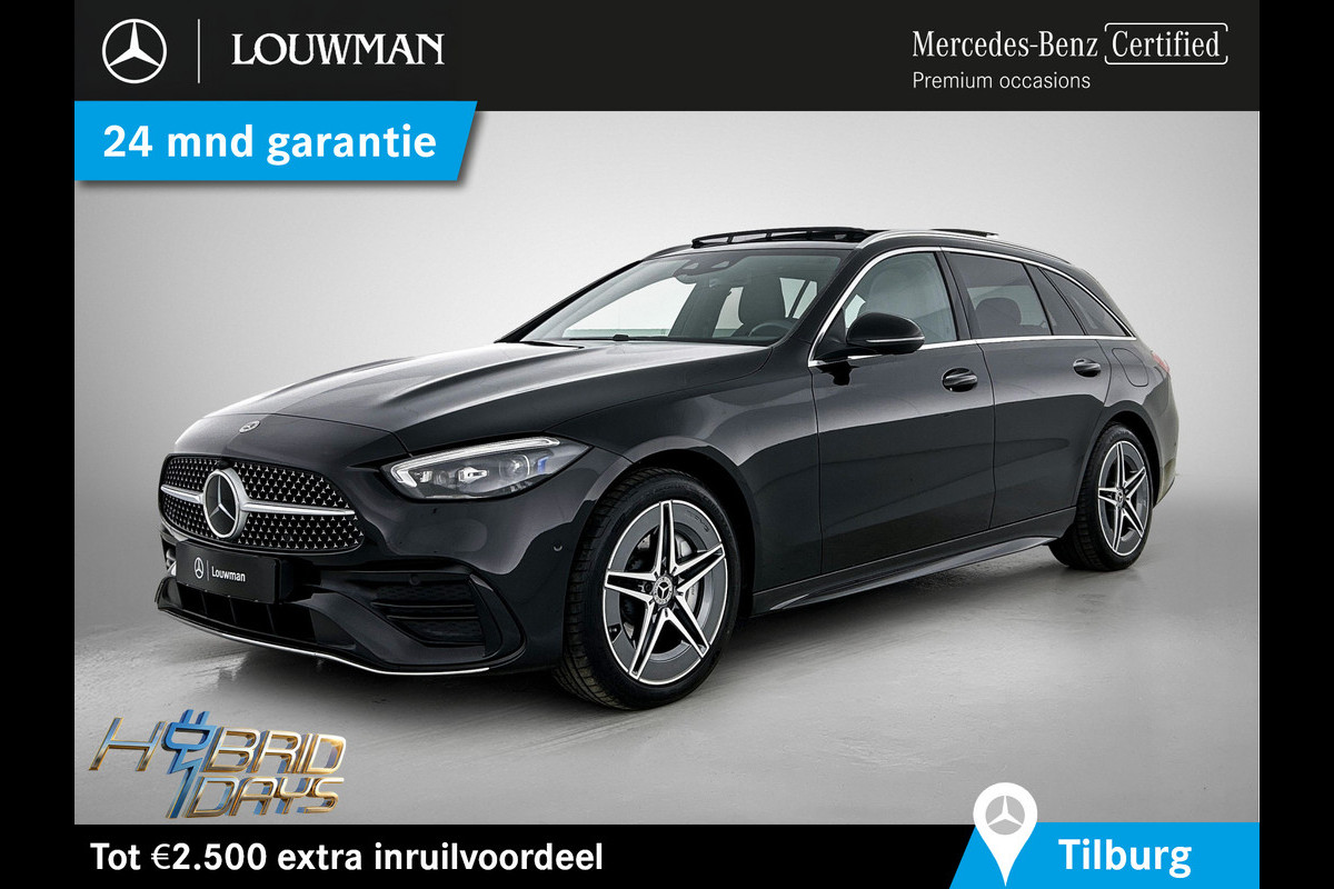 Mercedes-Benz C-Klasse Estate 300 e AMG Plug-In Hybride AMG Line | Trekhaak | Panoramadak | Digital Licht | Rijassistentiepakket Plus incl. PRE-SAFE Inclusief 24 maanden Mercedes-Benz Certified garantie voor Europa.