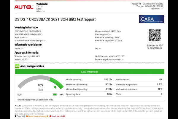 DS 7 Crossback E-Tense Performance Line 225 | SOH 90% | Stoelverwarming | Adaptive cruise | Alcantara | Keyless | Full LED | Carplay | Navigatie | Memory | Digital Cockpit | Dodehoek detectie | DAB | Getint glas | PHEV | Plug In