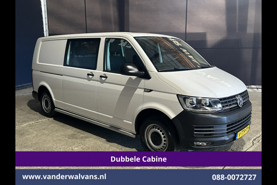 Volkswagen Transporter 2.0 TDI 150pk L2H1 Dubbele Cabine Airco | 5-Zits | Navigatie | Apple Carplay | Cruisecontrol Android Auto, 2500kg Trekhaak, Parkeersensoren, Achterklep