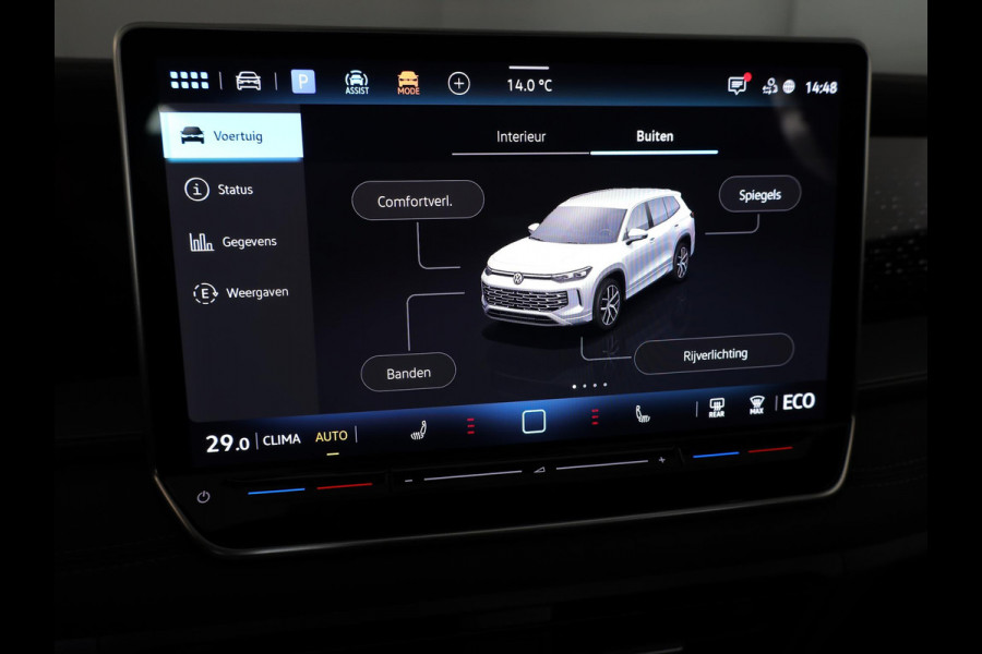 Volkswagen Tayron 1.5 eHybrid R-Line Edition 204 pk Automaat (DSG) | Verlengde garantie | Navigatie | Panoramadak | Trekhaak (wegklapbaar) | Parkeersensoren (Park assist) | Achteruitrijcamera | Stoelverwarming | R-Line |