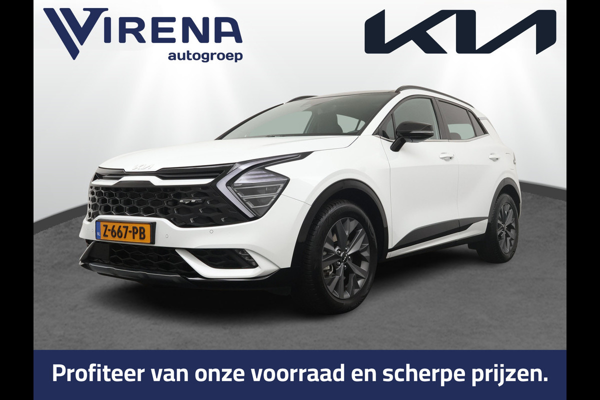 Kia Sportage 1.6 T-GDi Hybrid GT-Line Automaat Apple Carlpay/Android Auto - Cruise Control Adapatief - Dodehoekdetectie - Panorama Dak - Navigatie -  Stoel/Stuurverwarming - Trekhaak - Fabrieksgarantie tot 05-2031