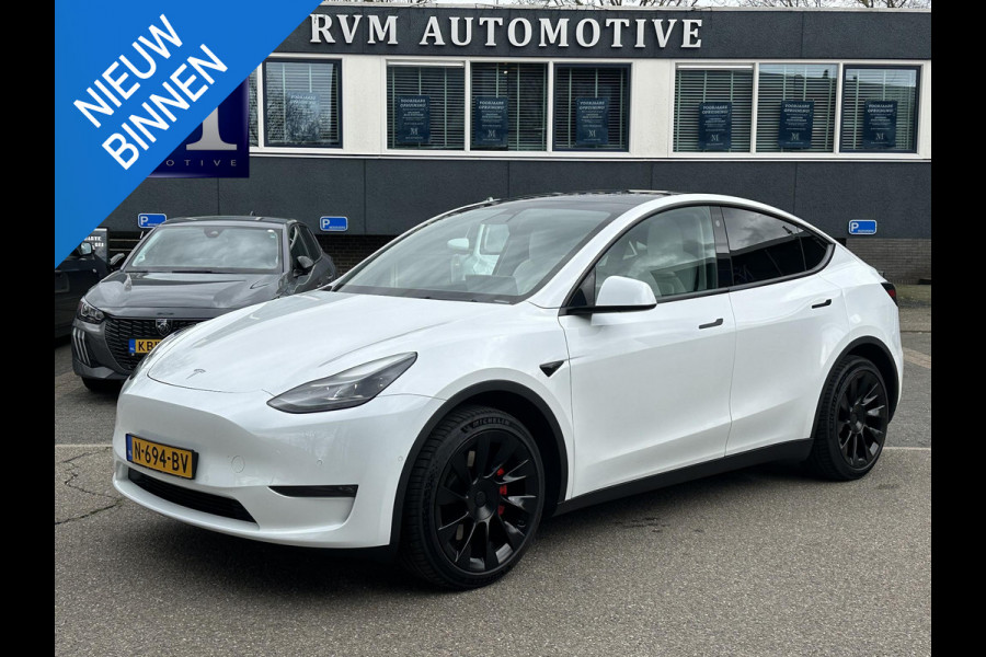 Tesla Model Y Long Range AWD 75 kWh BTW| SOH 89% | VAN €33.900,- NU VOOR SLECHTS €31.877,- Uw LENTEVOORDEEL €2.023,- |ORGINELE AFN. TREKHAAK TESLA| 20 INCH!|
