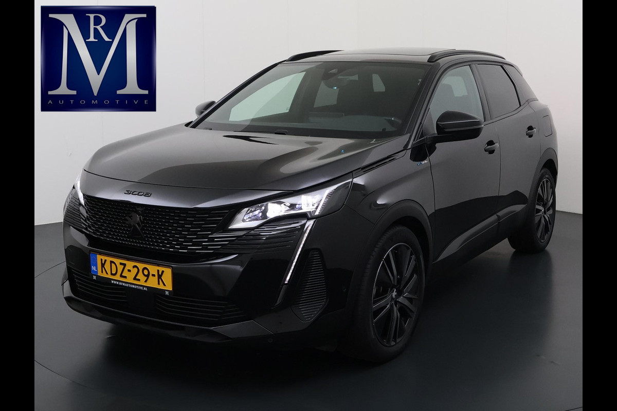 Peugeot 3008 1.6 HYbrid 225 GT Pack Business PANO| BLACK PACK| VAN €29.900,- NU VOOR SLECHTS €27.877,- Uw LENTEVOORDEEL €2.023,-| FOCAL AUDIO| CAMERA VOOR + ACHTER| ADAPTIVE CRUISE| DODE HOEK SENSOR| ELEK. ACHTERKLEP| STOELVERWARMING