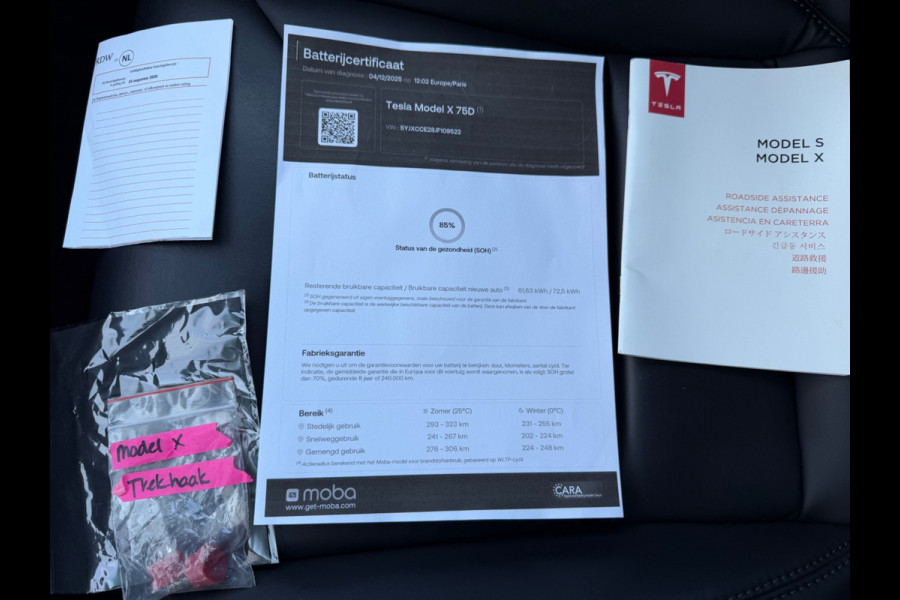 Tesla Model X 75D Base, NAP, MCU 2, CCS 2, Trekhaak, Carbon