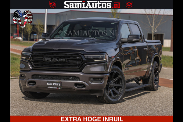 Dodge Ram LIMITED | 5.7 V8 HEMI 402PK | TUFF WIELEN | MEEST VOLLE LIMITED | PRACHTIGE KLEUR GRANITE CRYSTAL PEARL | CREW CAB | DUBBELE CABINE DC 5 PERSOONS | CREW CAB 5 PERSOONS | DUBBELE CABINE DC | MEEST ROYALE EN COMFORTABELE BEDRIJFSAUTO | HEAD-UP | LUCHTVERING | RONDOM CAMERA | MWK KLEP | PANORAMA DAK |