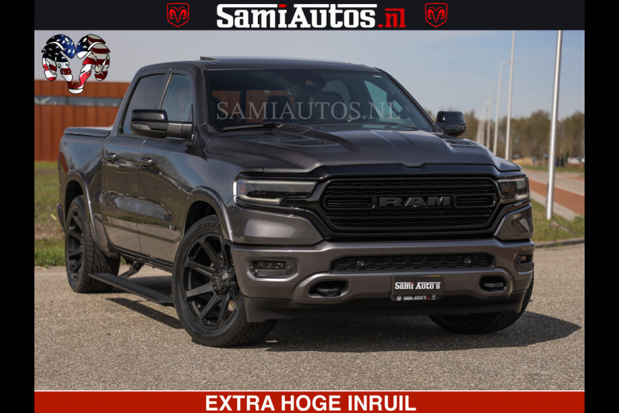 Dodge Ram LIMITED | 5.7 V8 HEMI 402PK | TUFF WIELEN | MEEST VOLLE LIMITED | PRACHTIGE KLEUR GRANITE CRYSTAL PEARL | CREW CAB | DUBBELE CABINE DC 5 PERSOONS | CREW CAB 5 PERSOONS | DUBBELE CABINE DC | MEEST ROYALE EN COMFORTABELE BEDRIJFSAUTO | HEAD-UP | LUCHTVERING | RONDOM CAMERA | MWK KLEP | PANORAMA DAK |