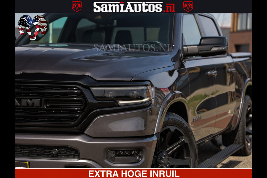 Dodge Ram LIMITED | 5.7 V8 HEMI 402PK | TUFF WIELEN | MEEST VOLLE LIMITED | PRACHTIGE KLEUR GRANITE CRYSTAL PEARL | CREW CAB | DUBBELE CABINE DC 5 PERSOONS | CREW CAB 5 PERSOONS | DUBBELE CABINE DC | MEEST ROYALE EN COMFORTABELE BEDRIJFSAUTO | HEAD-UP | LUCHTVERING | RONDOM CAMERA | MWK KLEP | PANORAMA DAK |