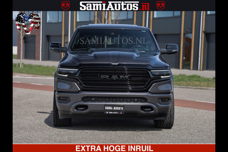 Dodge Ram LIMITED | 5.7 V8 HEMI 402PK | TUFF WIELEN | MEEST VOLLE LIMITED | PRACHTIGE KLEUR GRANITE CRYSTAL PEARL | CREW CAB | DUBBELE CABINE DC 5 PERSOONS | CREW CAB 5 PERSOONS | DUBBELE CABINE DC | MEEST ROYALE EN COMFORTABELE BEDRIJFSAUTO | HEAD-UP | LUCHTVERING | RONDOM CAMERA | MWK KLEP | PANORAMA DAK |