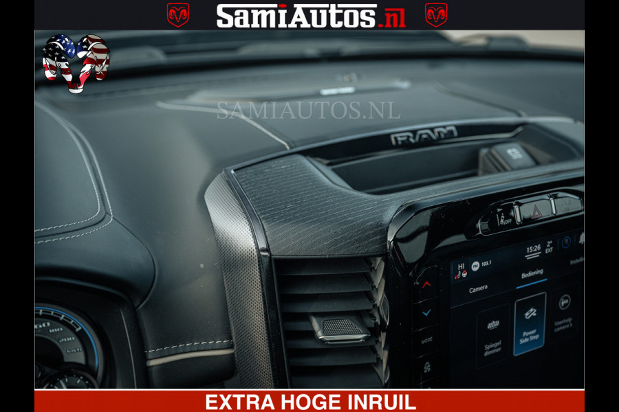 Dodge Ram LIMITED | 5.7 V8 HEMI 402PK | TUFF WIELEN | MEEST VOLLE LIMITED | PRACHTIGE KLEUR GRANITE CRYSTAL PEARL | CREW CAB | DUBBELE CABINE DC 5 PERSOONS | CREW CAB 5 PERSOONS | DUBBELE CABINE DC | MEEST ROYALE EN COMFORTABELE BEDRIJFSAUTO | HEAD-UP | LUCHTVERING | RONDOM CAMERA | MWK KLEP | PANORAMA DAK |