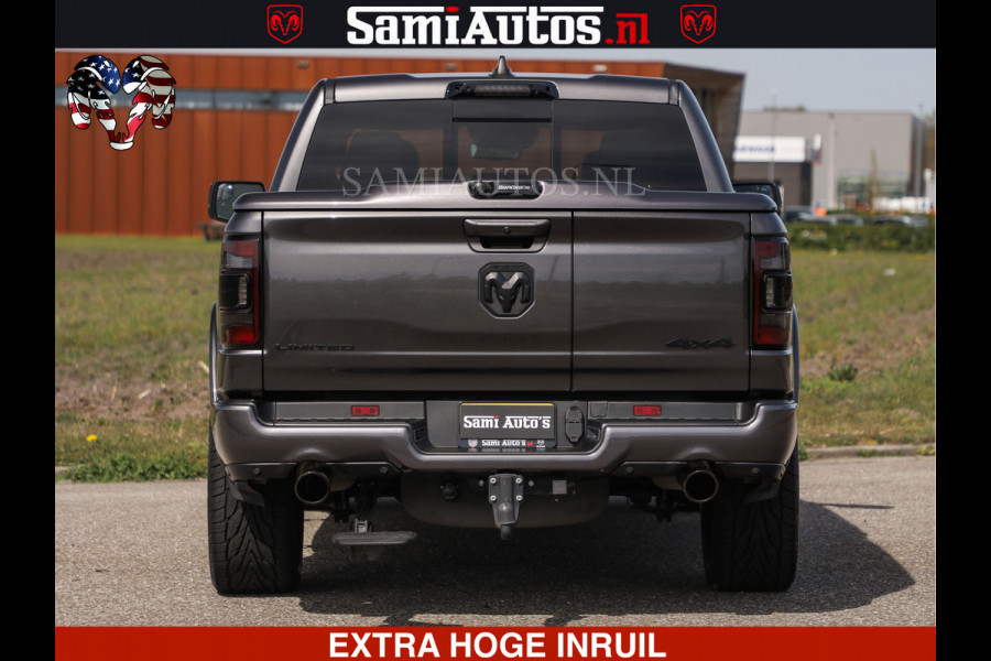 Dodge Ram LIMITED | 5.7 V8 HEMI 402PK | TUFF WIELEN | MEEST VOLLE LIMITED | PRACHTIGE KLEUR GRANITE CRYSTAL PEARL | CREW CAB | DUBBELE CABINE DC 5 PERSOONS | CREW CAB 5 PERSOONS | DUBBELE CABINE DC | MEEST ROYALE EN COMFORTABELE BEDRIJFSAUTO | HEAD-UP | LUCHTVERING | RONDOM CAMERA | MWK KLEP | PANORAMA DAK |