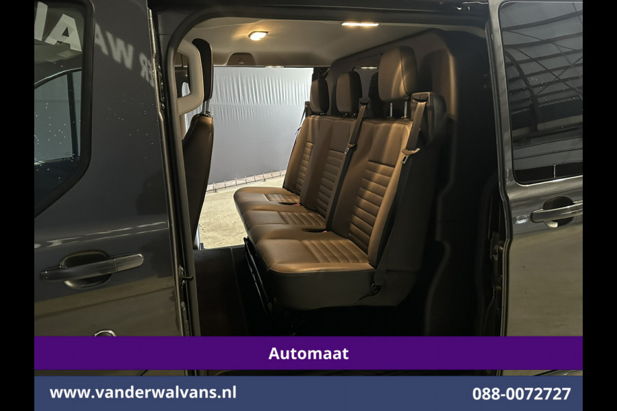 Ford Transit Custom 2.0 TDCI 131pk Automaat L2H1 Dubbele Cabine Euro6 Airco | 2x zijdeur | 5-Zits | Camera | Apple Carplay | LED Android Auto, Cruisecontrol, Trekhaak, Parkeersensoren, LM velgen, Leder, Stoelverwarming, Verwarmde voorruit, Sidebars, Dakdragers, Elektrisch verstelbare bestuurdersstoel