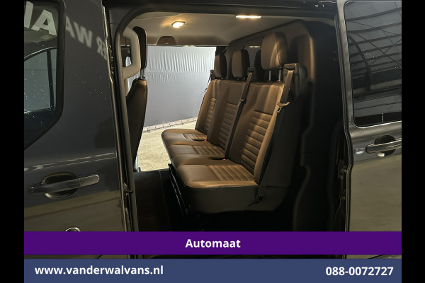 Ford Transit Custom 2.0 TDCI 131pk Automaat L2H1 Dubbele Cabine Euro6 Airco | 2x zijdeur | 5-Zits | Camera | Apple Carplay | LED Android Auto, Cruisecontrol, Trekhaak, Parkeersensoren, LM velgen, Leder, Stoelverwarming, Verwarmde voorruit, Sidebars, Dakdragers, Elektrisch verstelbare bestuurdersstoel