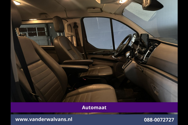 Ford Transit Custom 2.0 TDCI 131pk Automaat L2H1 Dubbele Cabine Euro6 Airco | 2x zijdeur | 5-Zits | Camera | Apple Carplay | LED Android Auto, Cruisecontrol, Trekhaak, Parkeersensoren, LM velgen, Leder, Stoelverwarming, Verwarmde voorruit, Sidebars, Dakdragers, Elektrisch verstelbare bestuurdersstoel