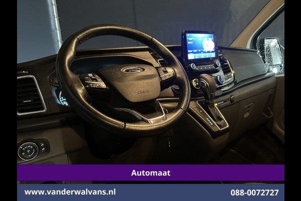 Ford Transit Custom 2.0 TDCI 131pk Automaat L2H1 Dubbele Cabine Euro6 Airco | 2x zijdeur | 5-Zits | Camera | Apple Carplay | LED Android Auto, Cruisecontrol, Trekhaak, Parkeersensoren, LM velgen, Leder, Stoelverwarming, Verwarmde voorruit, Sidebars, Dakdragers, Elektrisch verstelbare bestuurdersstoel