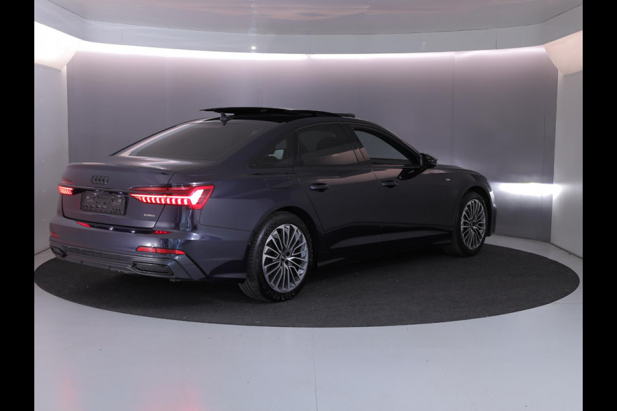Audi A6 Limousine 50 TFSI e quattro S edition 299 pk S-tronic | SOH 91% | Navigatie | Panoramadak | Trekhaak (wegklapbaar) | Parkeersensoren (Park assist) | Rondomzicht camera | Stoelverwarming | S-Line |