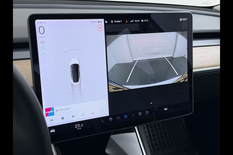 Tesla Model 3 SR+ 325PK LFP-Accu SOH 89.6% Lmv 19" AutoPilot Leer Pano-Dak Adaptive Cruise Lmv 18" Camera's Elektr.-Stuur+Stoelen+Spiegels+Geh Ecc Navi Led DAB Voorverwarmen interieur via App Keyless One-Pedal-Drive Wifi 1e Eigenaar Origineel Nederlandse Auto LFP accu dus 100% opladen!