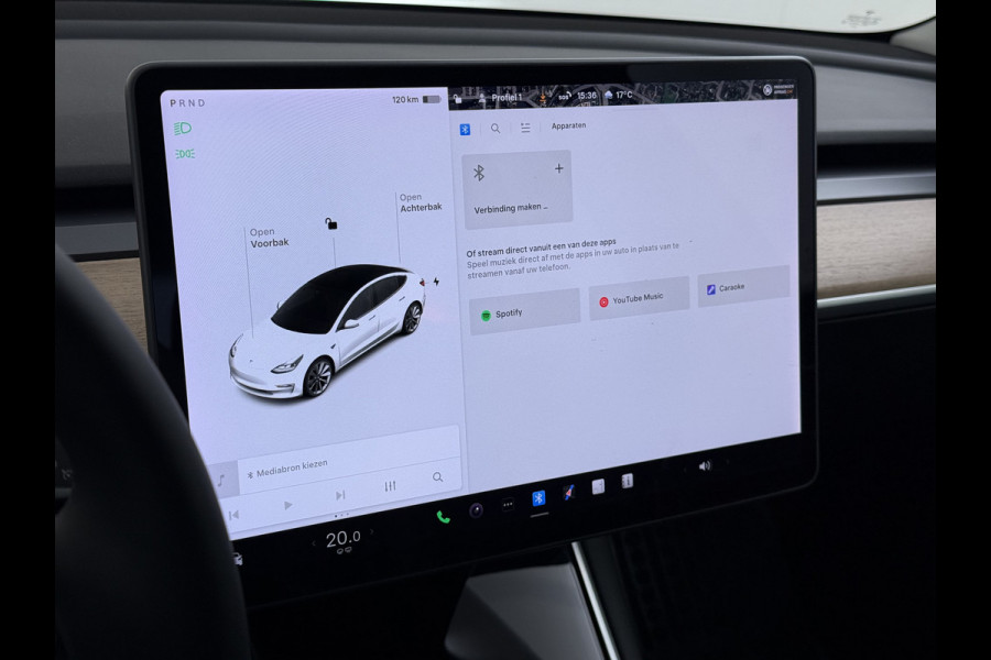 Tesla Model 3 SR+ 325PK LFP-Accu SOH 89.6% Lmv 19" AutoPilot Leer Pano-Dak Adaptive Cruise Lmv 18" Camera's Elektr.-Stuur+Stoelen+Spiegels+Geh Ecc Navi Led DAB Voorverwarmen interieur via App Keyless One-Pedal-Drive Wifi 1e Eigenaar Origineel Nederlandse Auto LFP accu dus 100% opladen!
