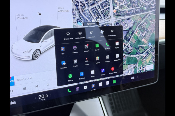 Tesla Model 3 SR+ 325PK LFP-Accu SOH 89.6% Lmv 19" AutoPilot Leer Pano-Dak Adaptive Cruise Lmv 18" Camera's Elektr.-Stuur+Stoelen+Spiegels+Geh Ecc Navi Led DAB Voorverwarmen interieur via App Keyless One-Pedal-Drive Wifi 1e Eigenaar Origineel Nederlandse Auto LFP accu dus 100% opladen!