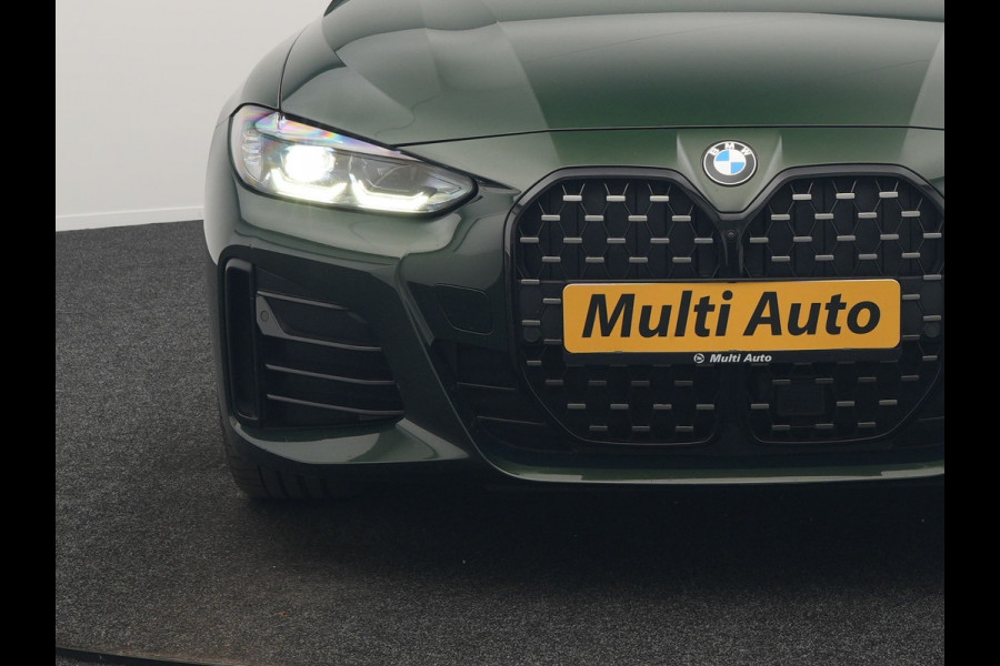 BMW 4 Serie Coupé 430i M Sport 245pk Dealer O.H Sanremo Green | Panodak | Lederen Competition Stoelen Memory & Verwarmd | Adaptive Onderstel | 360 Camera | Harman & Kardon | 19" L.M | Carbon | Apple Carplay | Navigatie | Blis | Virtual | DAB |