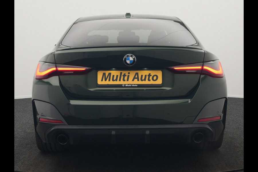 BMW 4 Serie Gran Coupé 430i M Sport 245pk Dealer O.H Sanremo Green | Panodak | Lederen Competition Stoelen Memory & Verwarmd | Adaptive Onderstel | 360 Camera | Harman & Kardon | 19" L.M | Carbon | Apple Carplay | Navigatie | Blis | Virtual | DAB |