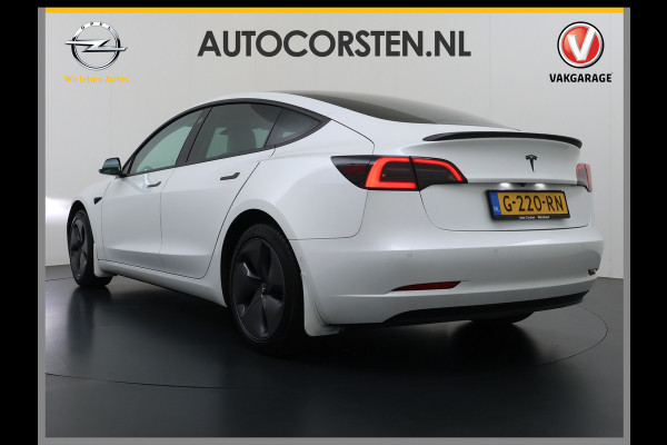 Tesla Model 3 SR+ 325PK AutoPilot Ivory-Leder Pano-Dak Adaptive Cruise Lmv 18" Camera's Elektr.-Stuur+Stoelen+Spiegels+Geheugen+Easy-Entry+Ver Ecc Navi Led DAB Voorverwarmen interieur via App Keyless One-Pedal-Drive 1e Eigenaar Origineel Nederlandse Auto 1.584kg