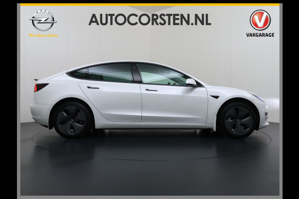 Tesla Model 3 SR+ 325PK AutoPilot Ivory-Leder Pano-Dak Adaptive Cruise Lmv 18" Camera's Elektr.-Stuur+Stoelen+Spiegels+Geheugen+Easy-Entry+Ver Ecc Navi Led DAB Voorverwarmen interieur via App Keyless One-Pedal-Drive 1e Eigenaar Origineel Nederlandse Auto 1.584kg