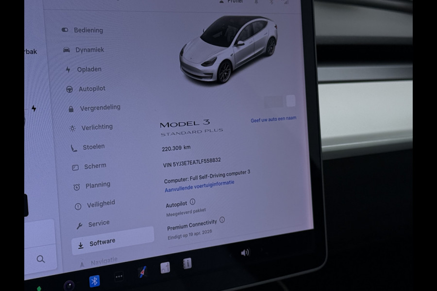 Tesla Model 3 SR+ 325PK AutoPilot Ivory-Leder Pano-Dak Adaptive Cruise Lmv 18" Camera's Elektr.-Stuur+Stoelen+Spiegels+Geheugen+Easy-Entry+Ver Ecc Navi Led DAB Voorverwarmen interieur via App Keyless One-Pedal-Drive 1e Eigenaar Origineel Nederlandse Auto 1.584kg